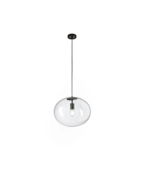 Suspension Melissa en métal avec diffuseurs en verre soufflé noir - 40 x 32,5 x 32,5 cm