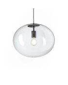 Suspension Melissa en métal avec diffuseurs en verre soufflé noir - 40 x 32,5 x 32,5 cm