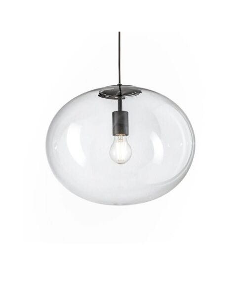 Suspension Melissa en métal avec diffuseurs en verre soufflé noir - 40 x 32,5 x 32,5 cm