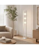 Lampadaire Roseto en aluminium à trois lumières blanc - 28 x 22 x 140 cm