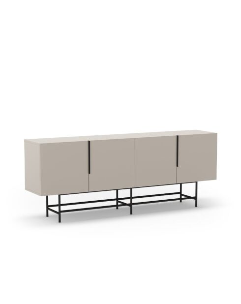 Buffet à 4 portes Anagni en stratifié structure métallique crème - 200 x 40 x 77,9 cm