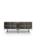 Buffet à 4 portes Anagni en stratifié structure métallique crème - 200 x 40 x 77,9 cm