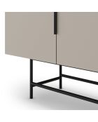 Buffet à 4 portes Anagni en stratifié structure métallique crème - 200 x 40 x 77,9 cm