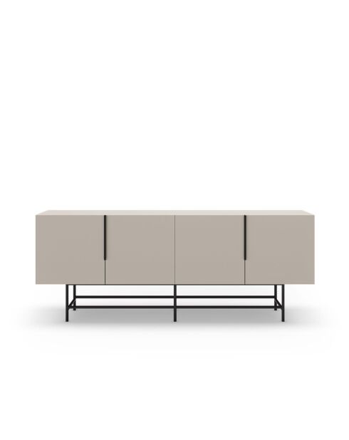 Buffet à 4 portes Anagni en stratifié structure métallique crème - 200 x 40 x 77,9 cm