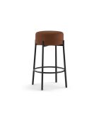 Ensemble de 2 tabourets de bar et de cuisine en tissu Tropea rouille/noir - 41 x 41 x 67 cm