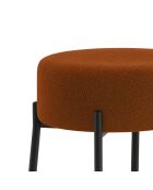 Ensemble de 2 tabourets de bar et de cuisine en tissu Tropea rouille/noir - 41 x 41 x 67 cm