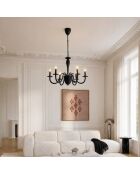 Lustre métallique à six lumières Civitella noir - 78 x 78 x 53 cm