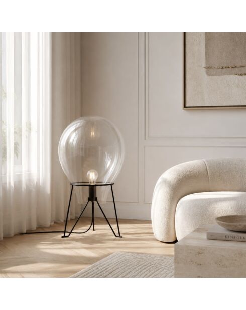 Lampe Loano en verre transparent avec structure métallique transparent - 50 x 50 x 90,6 cm