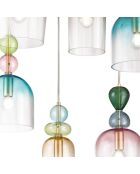 Suspension Nardò avec six diffuseurs en verre multicolore - 57 x 235,5 cm