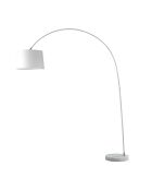 Lampadaire Tremosine en métal courbé avec base en marbre blanc - 40 x 152 x 200 cm