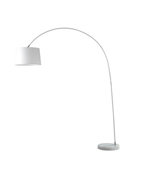 Lampadaire Tremosine en métal courbé avec base en marbre blanc - 40 x 152 x 200 cm