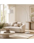 Lampadaire Tremosine en métal courbé avec base en marbre blanc - 40 x 152 x 200 cm