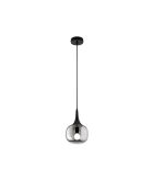 Suspension Latiano en métal et diffuseur en verre gris/noir - 17 x 17 x 17 cm