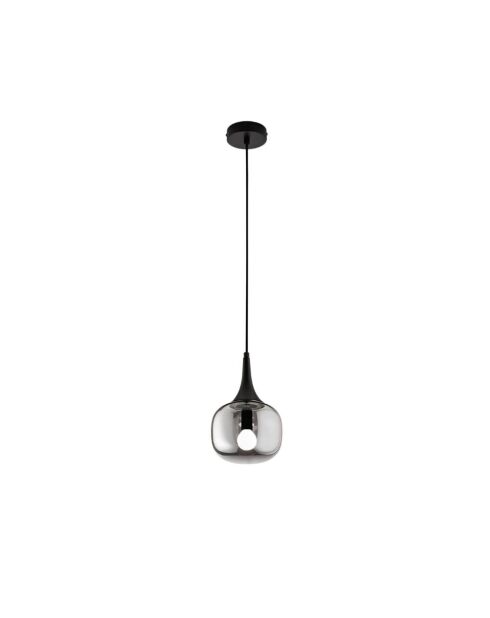 Suspension Latiano en métal et diffuseur en verre gris/noir - 17 x 17 x 17 cm