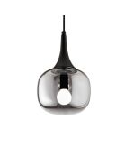 Suspension Latiano en métal et diffuseur en verre gris/noir - 17 x 17 x 17 cm