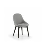 Ensemble de 4 chaises de salle à manger avec structure en noyer massif Bellagio gris/noyer massif - 49 x 58 x 85 cm