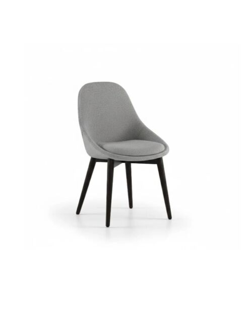 Ensemble de 4 chaises de salle à manger avec structure en noyer massif Bellagio gris/noyer massif - 49 x 58 x 85 cm