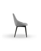 Ensemble de 4 chaises de salle à manger avec structure en noyer massif Bellagio gris/noyer massif - 49 x 58 x 85 cm