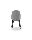 Ensemble de 4 chaises de salle à manger avec structure en noyer massif Bellagio gris/noyer massif - 49 x 58 x 85 cm