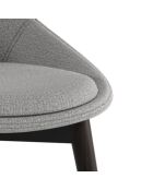 Ensemble de 4 chaises de salle à manger avec structure en noyer massif Bellagio gris/noyer massif - 49 x 58 x 85 cm