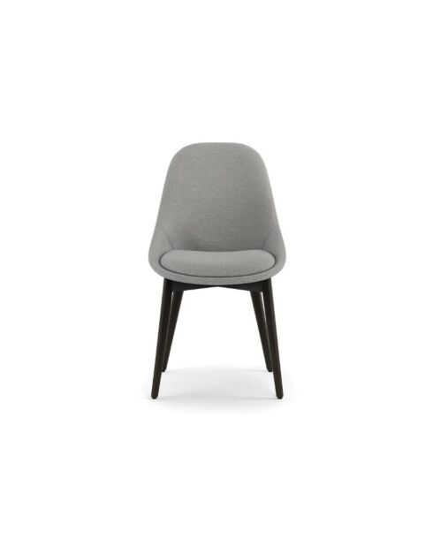 Ensemble de 4 chaises de salle à manger avec structure en noyer massif Bellagio gris/noyer massif - 49 x 58 x 85 cm
