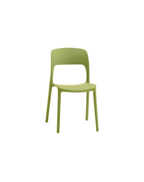 Ensemble de 2 chaises d'extérieur Capri empilables vert - 42 x 50 x 83 cm