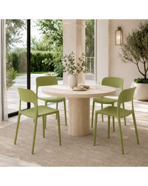 Ensemble de 2 chaises d'extérieur Capri empilables vert - 42 x 50 x 83 cm
