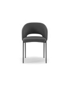 Ensemble de 2 chaises de salle à manger revêtues de tissu Lucca gris foncé/anthracite - 55,5 x 52 x 78,5 cm
