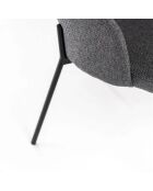 Ensemble de 2 chaises de salle à manger revêtues de tissu Lucca gris foncé/anthracite - 55,5 x 52 x 78,5 cm