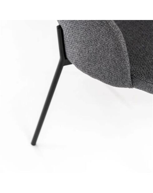 Ensemble de 2 chaises de salle à manger revêtues de tissu Lucca gris foncé/anthracite - 55,5 x 52 x 78,5 cm