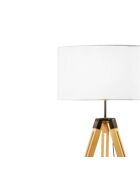 Lampadaire Senigallia avec trépied en bois et abat - jour en tissu bois - 75 x 75 x 151 cm
