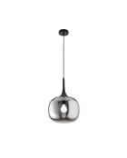 Suspension Latiano en métal et diffuseur en verre gris/noir - 30 x 25 x 46 cm