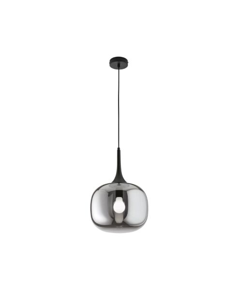 Suspension Latiano en métal et diffuseur en verre gris/noir - 30 x 25 x 46 cm