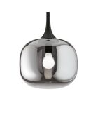 Suspension Latiano en métal et diffuseur en verre gris/noir - 30 x 25 x 46 cm