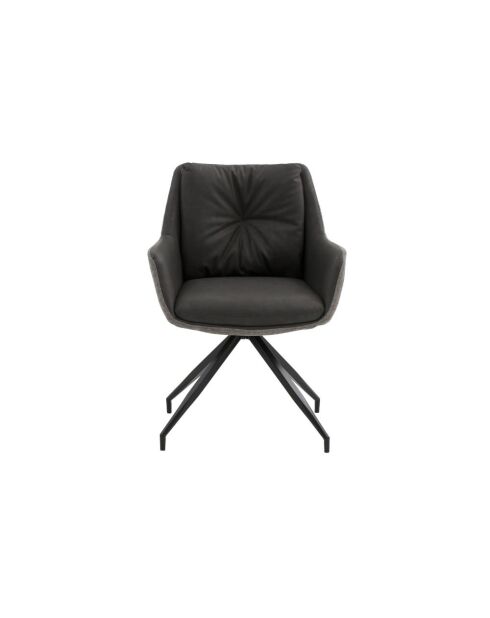 Ensemble de 2 chaises Lignano avec structure en métal gris - 65 x 64 x 83 cm
