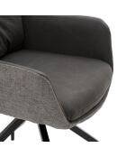 Ensemble de 2 chaises Lignano avec structure en métal gris - 65 x 64 x 83 cm