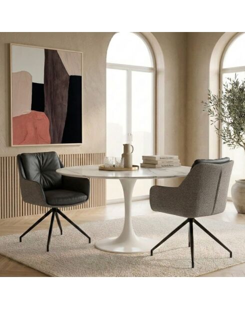 Ensemble de 2 chaises Lignano avec structure en métal gris - 65 x 64 x 83 cm