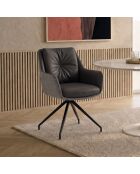 Ensemble de 2 chaises Lignano avec structure en métal gris - 65 x 64 x 83 cm