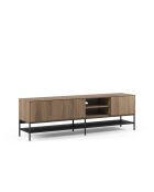 Meuble TV à 2 portes et 2 étagères Palinuro en stratifié structure métallique brun - 180 x 35 x 55 cm