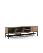 Meuble TV à 2 portes et 2 étagères Palinuro en stratifié structure métallique brun - 180 x 35 x 55 cm