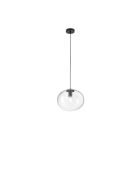 Suspension Melissa en métal avec diffuseur en verre soufflé noir - 30 x 25 x 25 cm