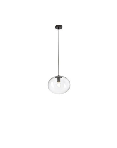 Suspension Melissa en métal avec diffuseur en verre soufflé noir - 30 x 25 x 25 cm