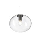 Suspension Melissa en métal avec diffuseur en verre soufflé noir - 30 x 25 x 25 cm