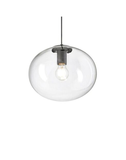Suspension Melissa en métal avec diffuseur en verre soufflé noir - 30 x 25 x 25 cm