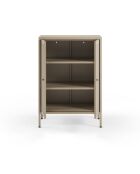 Buffet Veroli à 2 portes en métal perforé sable - 70 x 40 x 100 cm