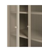 Buffet Veroli à 2 portes en métal perforé sable - 70 x 40 x 100 cm