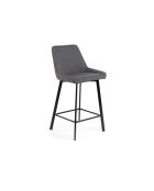 Ensemble de 2 tabourets de bar et de cuisine en tissu Altamura gris foncé/noir - 44 x 50 x 94 cm