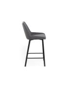 Ensemble de 2 tabourets de bar et de cuisine en tissu Altamura gris foncé/noir - 44 x 50 x 94 cm
