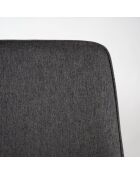 Ensemble de 2 tabourets de bar et de cuisine en tissu Altamura gris foncé/noir - 44 x 50 x 94 cm