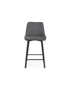 Ensemble de 2 tabourets de bar et de cuisine en tissu Altamura gris foncé/noir - 44 x 50 x 94 cm